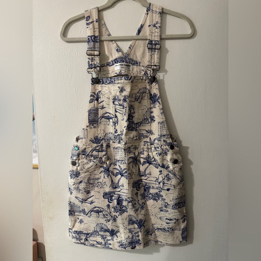American Apparel Printed Overall Dress